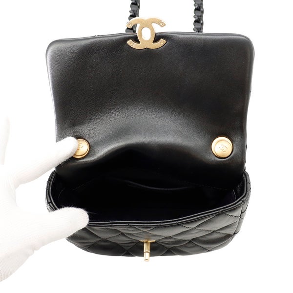 シャネル チェーンショルダーバッグ ミニマトラッセ ココマーク ラムスキン AS3205 CHANEL 黒