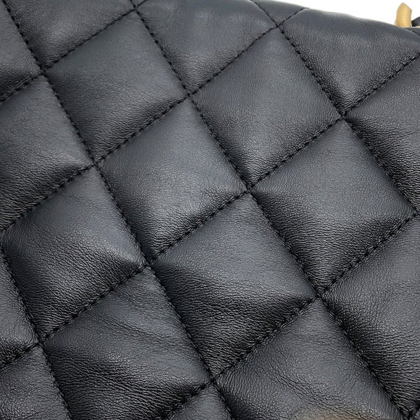 シャネル チェーンショルダーバッグ ミニマトラッセ ココマーク ラムスキン AS3205 CHANEL 黒