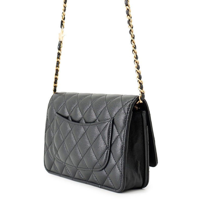 シャネル チェーンウォレット マトラッセ ココマーク キャビアスキン AP3694 CHANEL 2024クルーズ 財布 黒