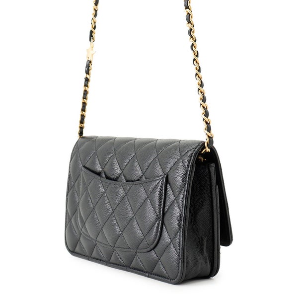 シャネル チェーンウォレット マトラッセ ココマーク キャビアスキン AP3694 CHANEL 2024クルーズ 財布 黒