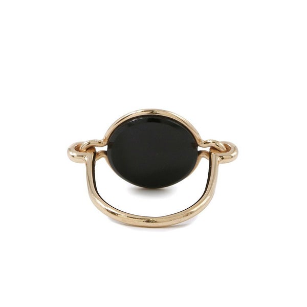 エルメス リング エクスリブリス リング ブラックジェイド 1P 5.42ct K18PGピンゴールド リングサイズ52 HERMES 指輪