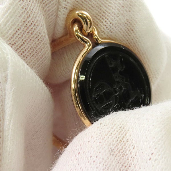 エルメス リング エクスリブリス リング ブラックジェイド 1P 5.42ct K18PGピンゴールド リングサイズ52 HERMES 指輪