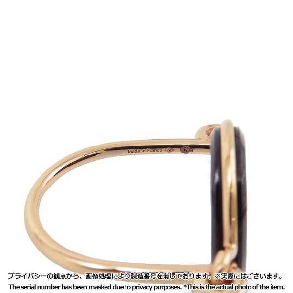 エルメス リング エクスリブリス リング ブラックジェイド 1P 5.42ct K18PGピンゴールド リングサイズ52 HERMES 指輪