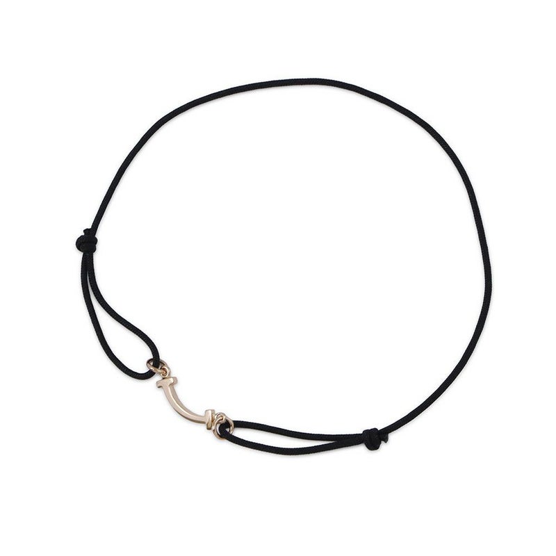 ティファニー ブレスレット Tスマイル K18PGピンクゴールド オンライン限定 71393968 Tiffany&Co. ブラックコード