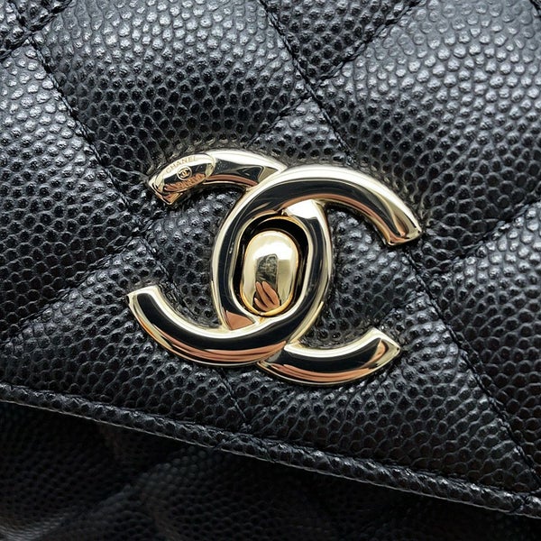 シャネル ハンドバッグ マトラッセ ココハンドル ミニミニ キャビアスキン AP4244 2wayチェーンショルダーバッグ 黒