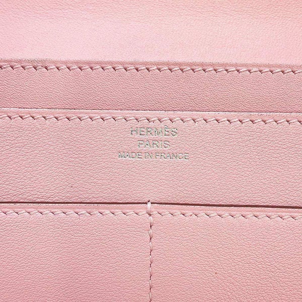 エルメス 長財布 ドゴンGM ローズサクラ/シルバー金具 スイフト T刻印 HERMES 財布