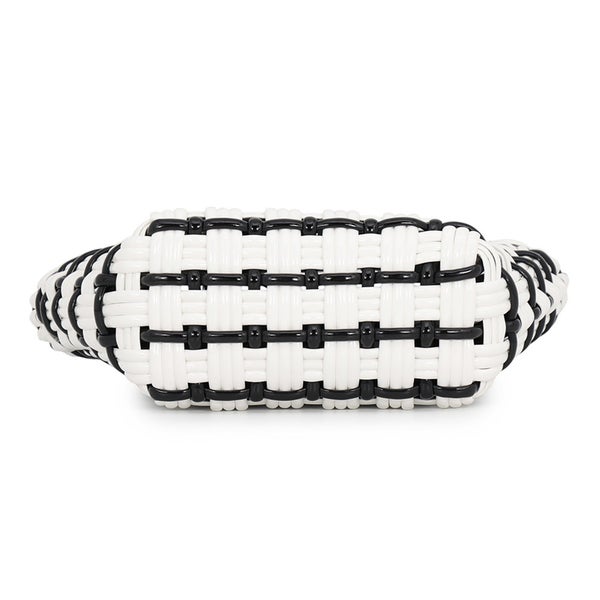 バレンシアガ ハンドバッグ パテントレザー ビストロXXS 678028 BALENCIAGA 2wayショルダーバッグ かごバッグ 黒 白