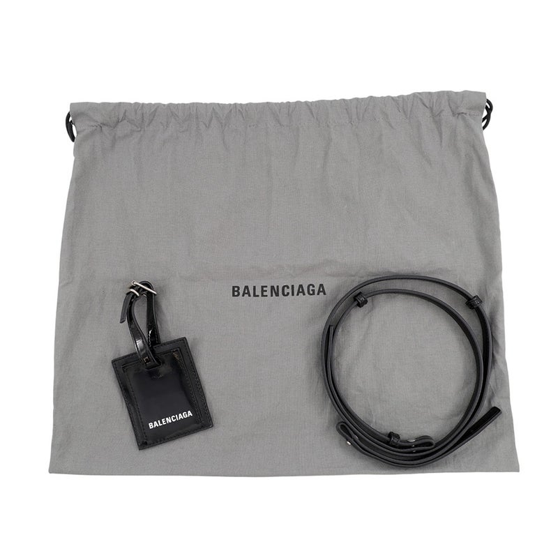バレンシアガ ハンドバッグ パテントレザー ビストロXXS 678028 BALENCIAGA 2wayショルダーバッグ かごバッグ 黒 白