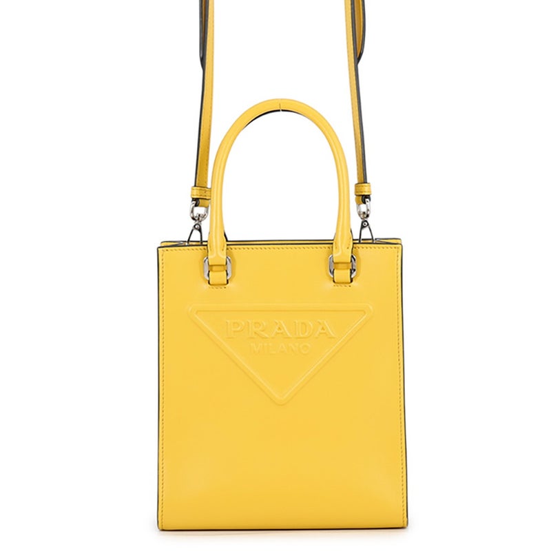 プラダ ハンドバッグ エンボス トライアングルロゴ ミニ レザー 1BA333 PRADA ２wayショルダー