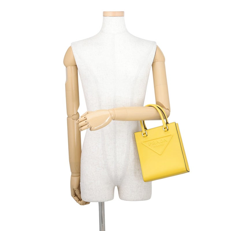 プラダ ハンドバッグ エンボス トライアングルロゴ ミニ レザー 1BA333 PRADA ２wayショルダー