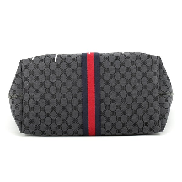 バレンシアガ トートバッグ グッチコラボ ザハッカープロジェクト グラフィテ ラージ 680127 BALENCIAGA GUCCI 黒