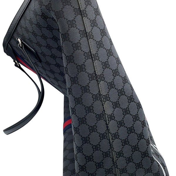 バレンシアガ トートバッグ グッチコラボ ザハッカープロジェクト グラフィテ ラージ 680127 BALENCIAGA GUCCI 黒