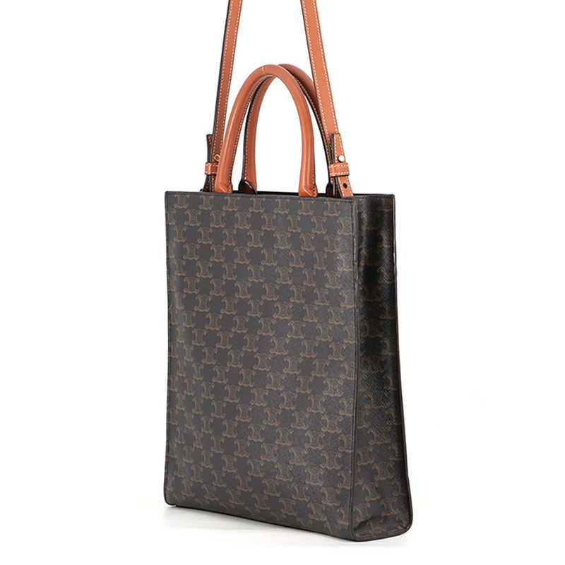 セリーヌ ハンドバッグ トリオンフ スモール バーティカル カバ PVC レザー 191542BZK CELINE 2wayショルダー