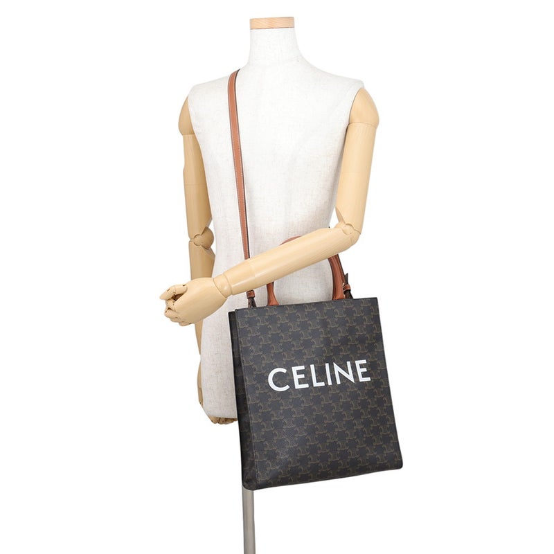 セリーヌ ハンドバッグ トリオンフ スモール バーティカル カバ PVC レザー 191542BZK CELINE 2wayショルダー