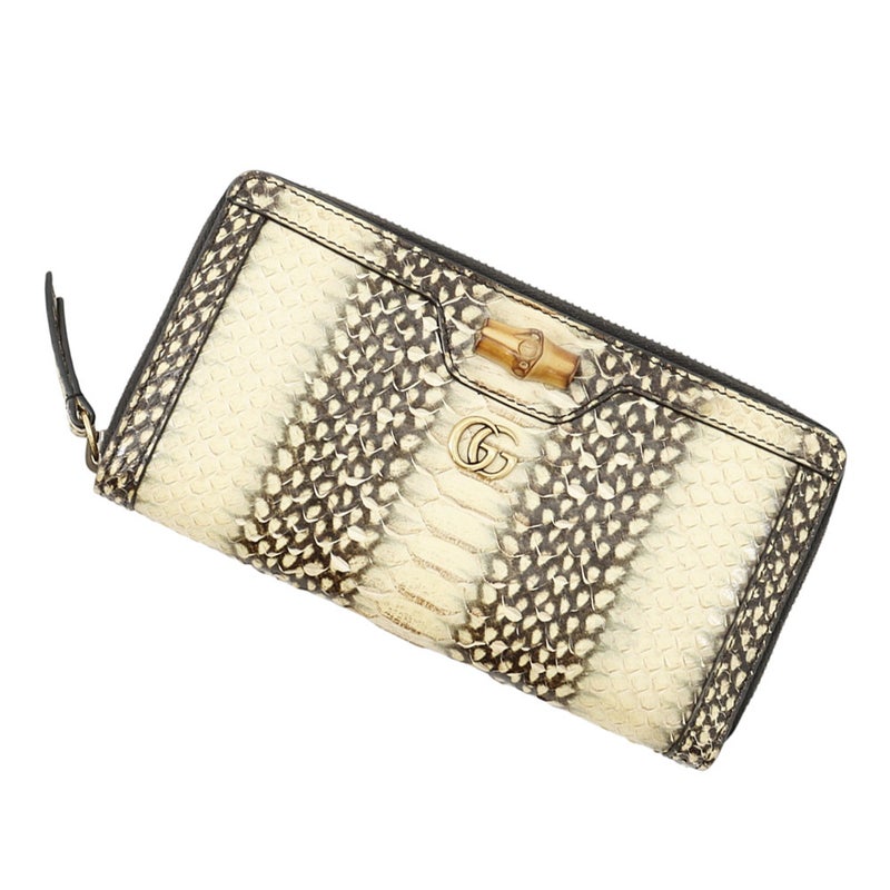 グッチ 長財布 ダイアナ バンブー パイソン 658634 GUCCI ラウンドファスナー