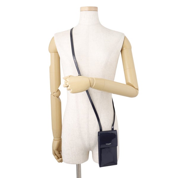サンローランパリ ショルダーフォーンケース ロゴ パテント SAINT LAURENT PARIS バッグ