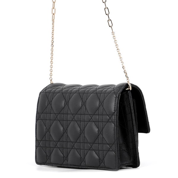 ディオール チェーンショルダーバッグ カナージュ My Dior デイリーチェーンポーチ ラムスキン S0937ONMJ 黒