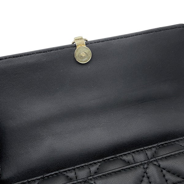 ディオール チェーンショルダーバッグ カナージュ My Dior デイリーチェーンポーチ ラムスキン S0937ONMJ 黒