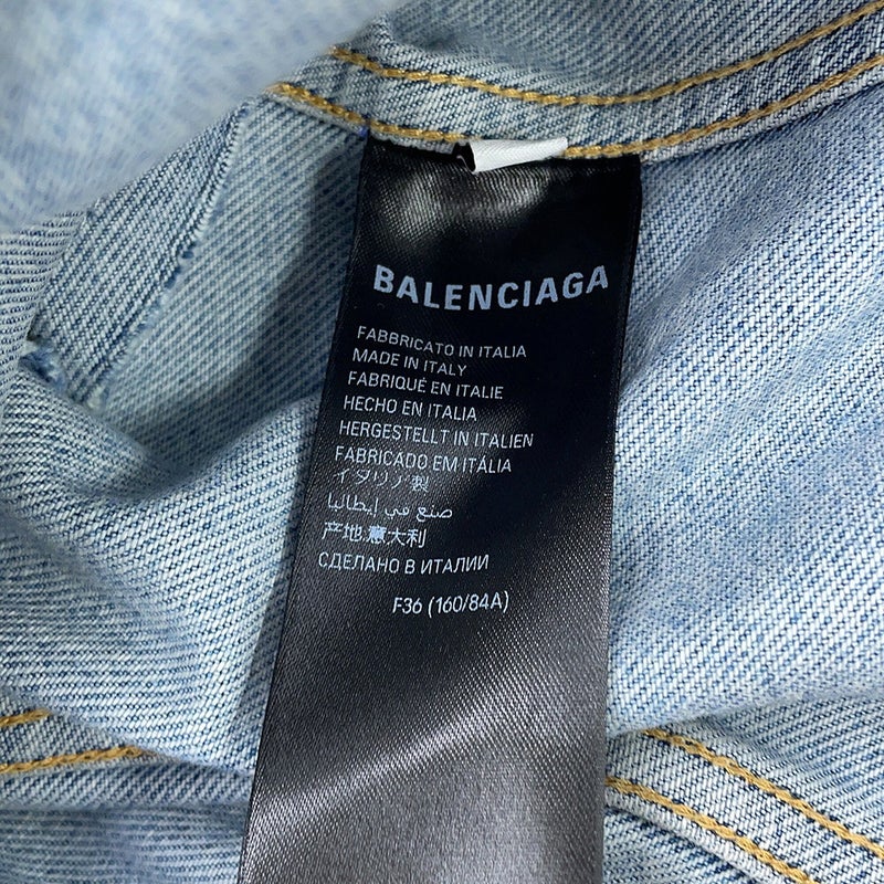 バレンシアガ ジャケット ロゴ デニムジャケット スモールフィット レディースサイズ36 834010 BALENCIAGA アウター