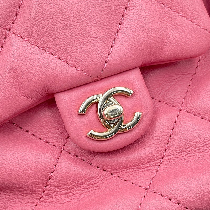 シャネル リュック ココマーク マトラッセ バックパック ドローストリング ダブルポケット ラムスキン AS4342 CHANEL