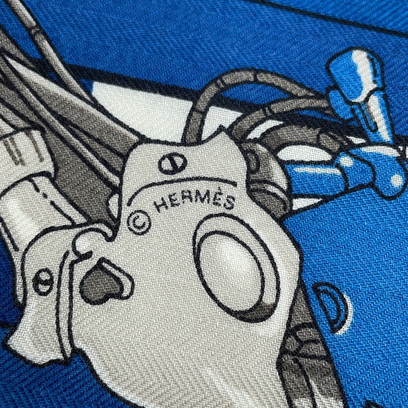 エルメス スカーフ カレH 100 ロボカバール ROBOCABAR カシミヤ シルク HERMES
