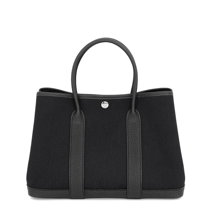 エルメス トートバッグ ガーデンパーティTPM ブラック/シルバー金具 トワルアッシュ/ネゴンダ G刻印 HERMES Garden Party