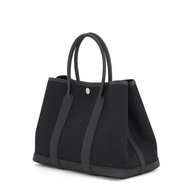 エルメス トートバッグ ガーデンパーティTPM ブラック/シルバー金具 トワルアッシュ/ネゴンダ G刻印 HERMES Garden Party