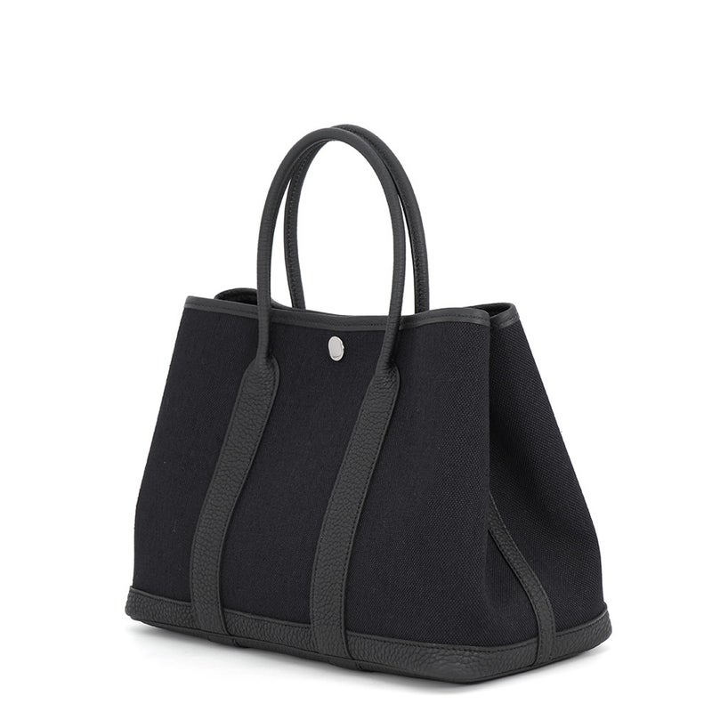 エルメス トートバッグ ガーデンパーティTPM ブラック/シルバー金具 トワルアッシュ/ネゴンダ G刻印 HERMES Garden Party