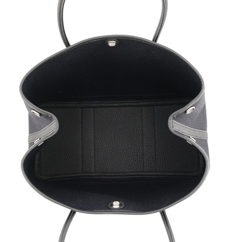 エルメス トートバッグ ガーデンパーティTPM ブラック/シルバー金具 トワルアッシュ/ネゴンダ G刻印 HERMES Garden Party