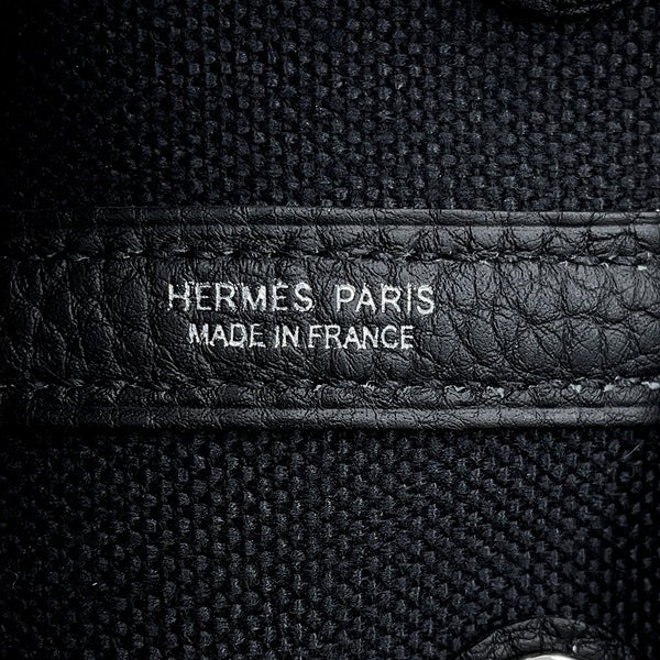 エルメス トートバッグ ガーデンパーティTPM ブラック/シルバー金具 トワルアッシュ/ネゴンダ G刻印 HERMES Garden Party