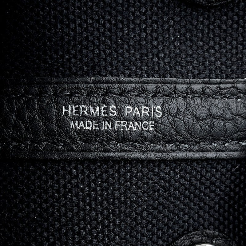 エルメス トートバッグ ガーデンパーティTPM ブラック/シルバー金具 トワルアッシュ/ネゴンダ G刻印 HERMES Garden Party