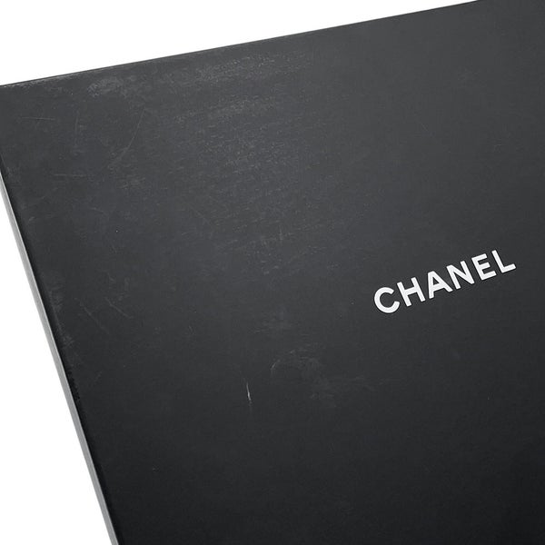 シャネル マフラー 大判ロゴ ウール カシミヤ CHANEL 黒