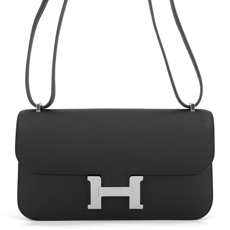 エルメス ショルダーバッグ コンスタンス エラン ミロワール ブラック/シルバー金具 エプソン G刻印 HERMES 黒