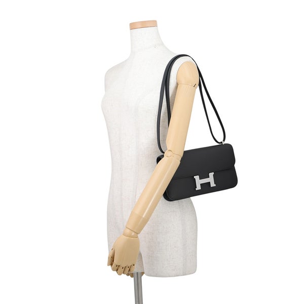 エルメス ショルダーバッグ コンスタンス エラン ミロワール ブラック/シルバー金具 エプソン G刻印 HERMES 黒