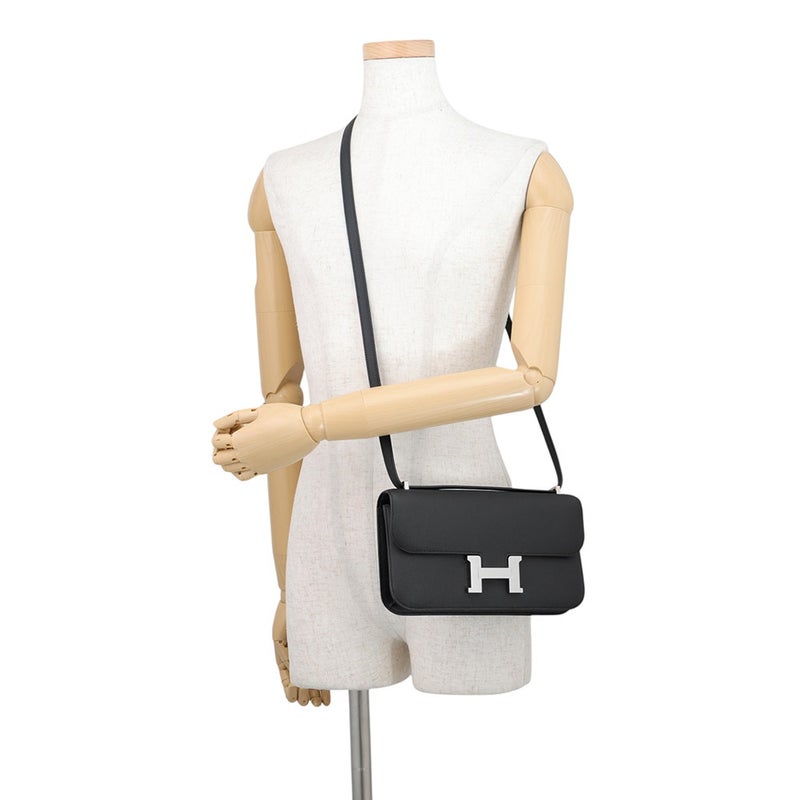 エルメス ショルダーバッグ コンスタンス エラン ミロワール ブラック/シルバー金具 エプソン G刻印 HERMES 黒