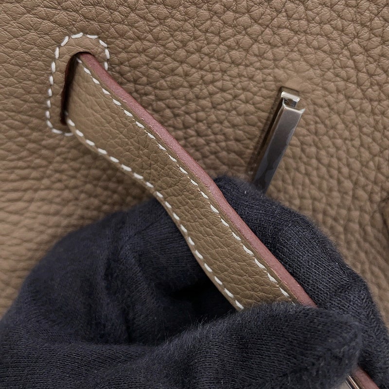 エルメス バーキン35 エトゥープ/シルバー金具 トゴ B刻印 HERMES Birkin ハンドバッグ