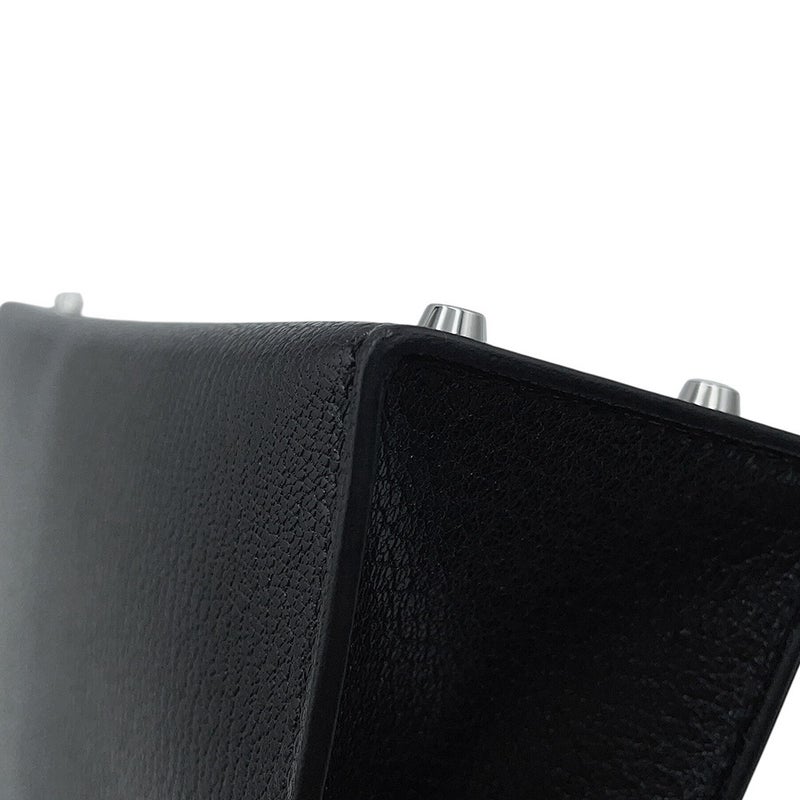 エルメス ハンドバッグ ミニケリー2 外縫い ブラック/シルバー金具 シェブルシャムキラ G刻印 HERMES Kelly 2wayバッグ 黒