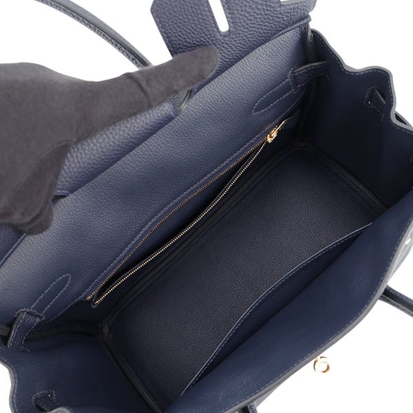 エルメス バーキン30 ブルーニュイ/ゴールド金具 トゴ X刻印 HERMES Birkin ハンドバッグ