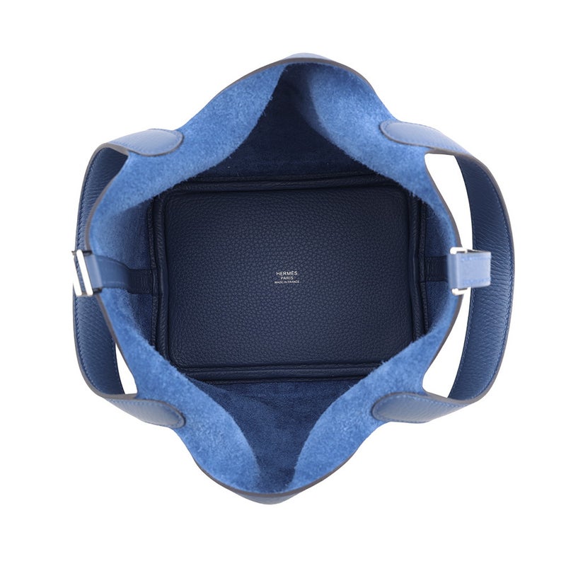エルメス ハンドバッグ ピコタンロックPM ブルータイ/シルバー金具 トリヨンクレマンス G刻印 HERMES トートバッグ