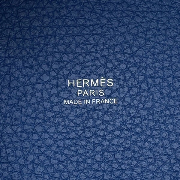 エルメス ハンドバッグ ピコタンロックPM ブルータイ/シルバー金具 トリヨンクレマンス G刻印 HERMES トートバッグ
