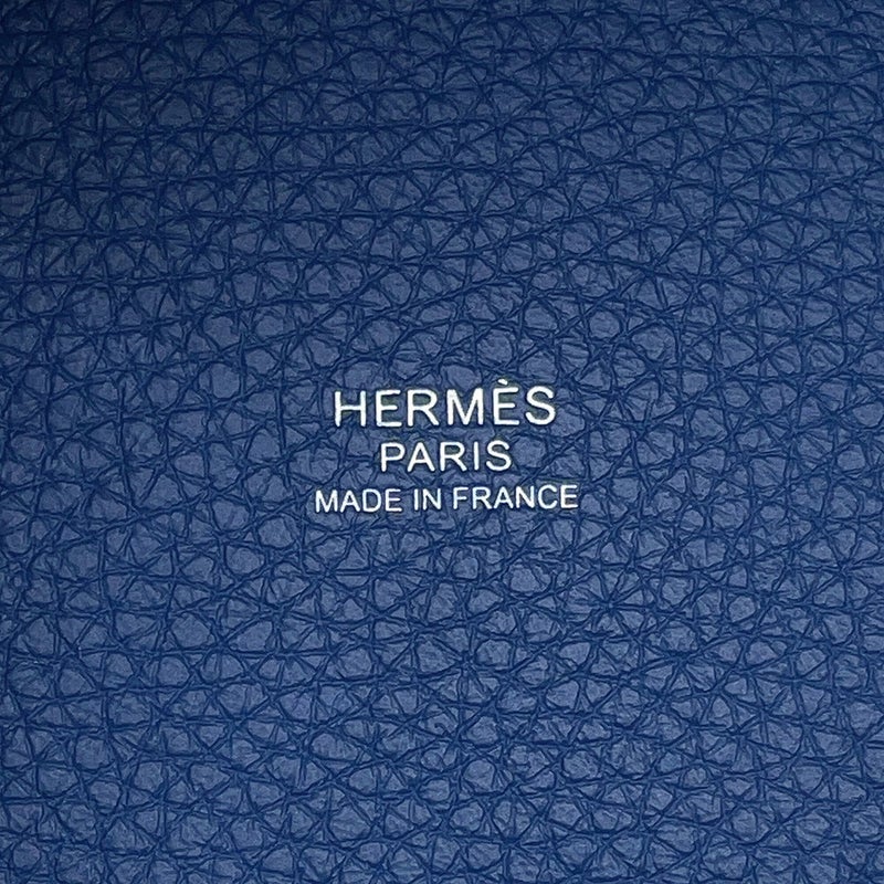 エルメス ハンドバッグ ピコタンロックPM ブルータイ/シルバー金具 トリヨンクレマンス G刻印 HERMES トートバッグ