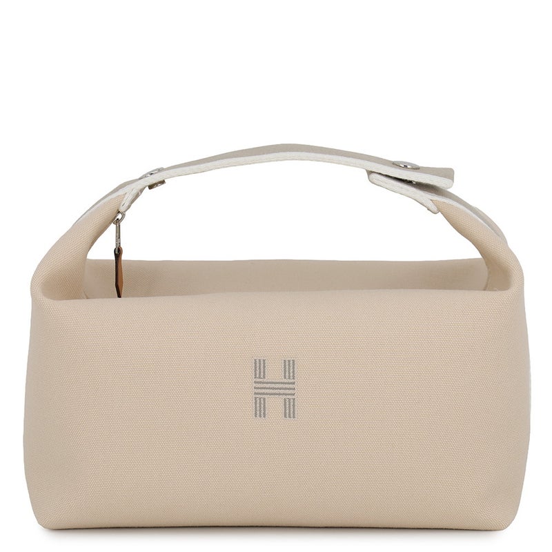 エルメス ポーチ ブリッド・ア・ブラックGM ナチュラル/シルバー金具 キャンバス HERMES バッグ 小物入れ