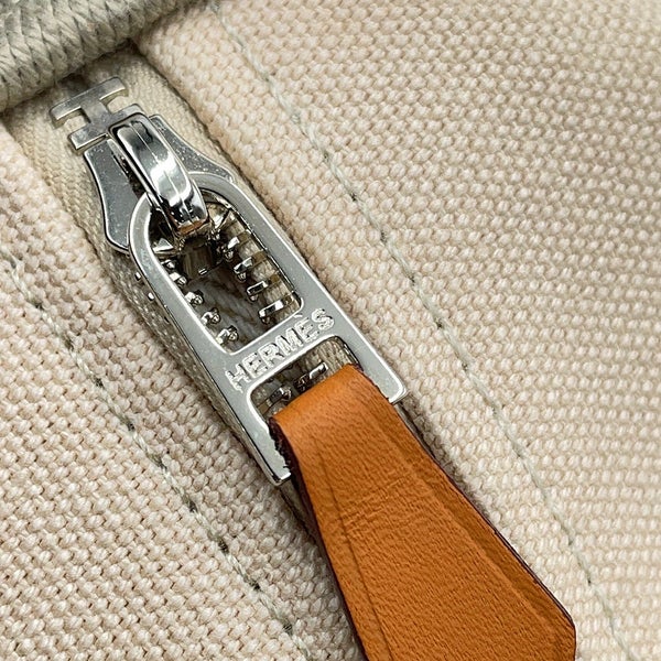 エルメス ポーチ ブリッド・ア・ブラックGM ナチュラル/シルバー金具 キャンバス HERMES バッグ 小物入れ