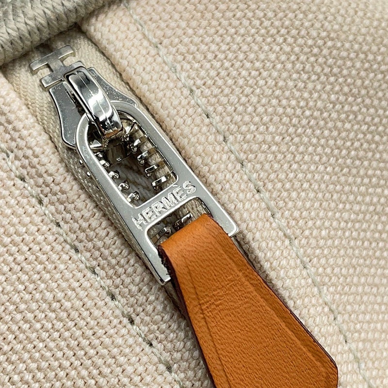 エルメス ポーチ ブリッド・ア・ブラックGM ナチュラル/シルバー金具 キャンバス HERMES バッグ 小物入れ