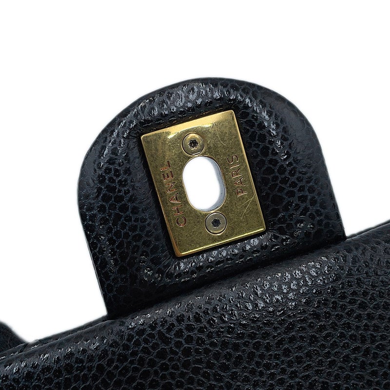 シャネル チェーンショルダーバッグ ミニ マトラッセ ココマーク CCスネーク キャビアスキン AS5098 CHANEL 黒