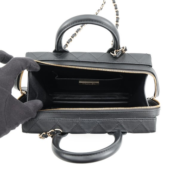 シャネル チェーンショルダーバッグ マトラッセ ココマーク バニティバッグ カーフレザー AS3345 CHANEL 黒