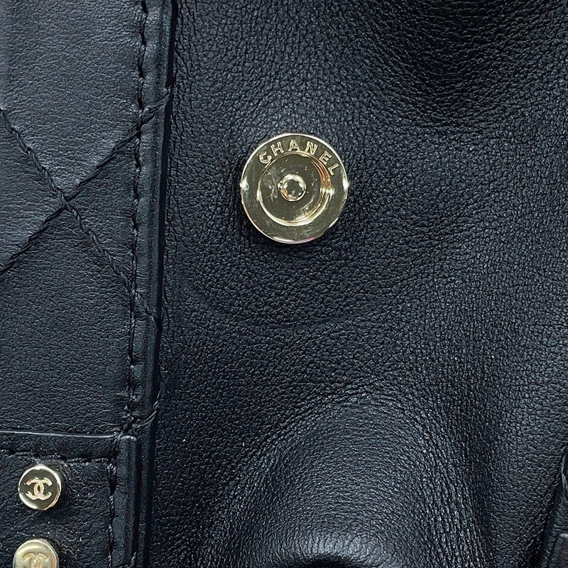 シャネル チェーンショルダーバッグ マトラッセ ココマーク バニティバッグ カーフレザー AS3345 CHANEL 黒