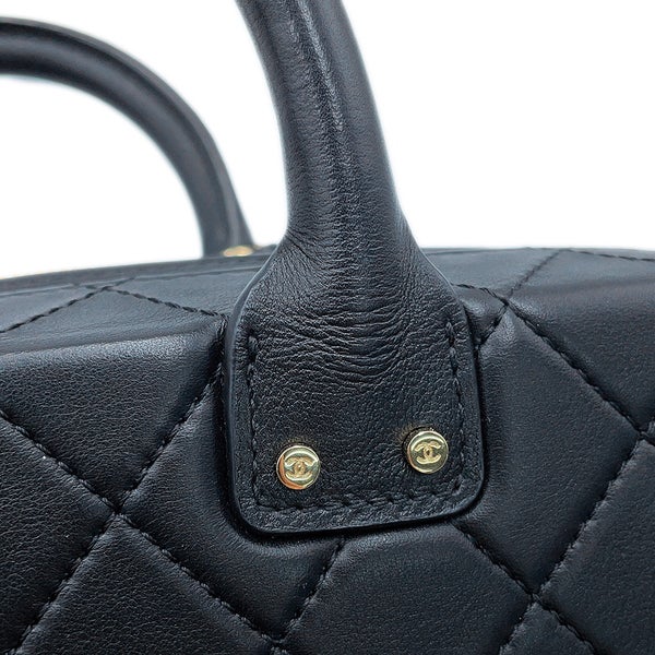 シャネル チェーンショルダーバッグ マトラッセ ココマーク バニティバッグ カーフレザー AS3345 CHANEL 黒