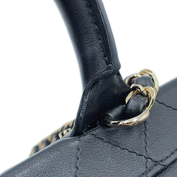シャネル チェーンショルダーバッグ マトラッセ ココマーク バニティバッグ カーフレザー AS3345 CHANEL 黒