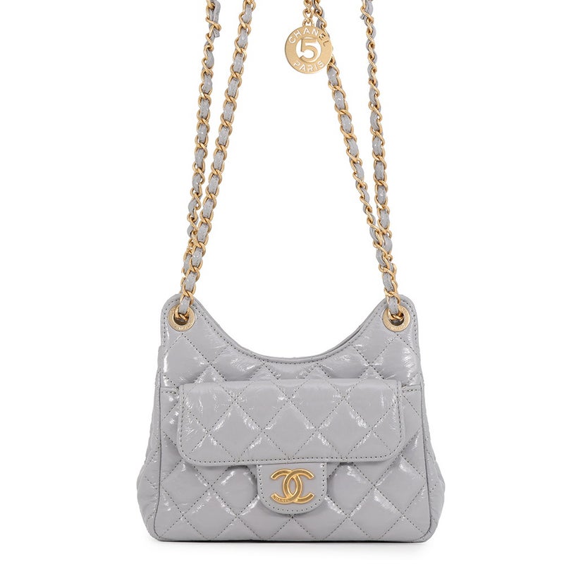 シャネル チェーンショルダーバッグ マトラッセ ココマーク ホーボー シャイニーカーフスキン AS4323 CHANEL バッグ
